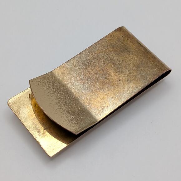 Gold Tone 3D Eagle Emblem Rectangular Money Clip Wallet Patriotic USA - Picture 4 of 4